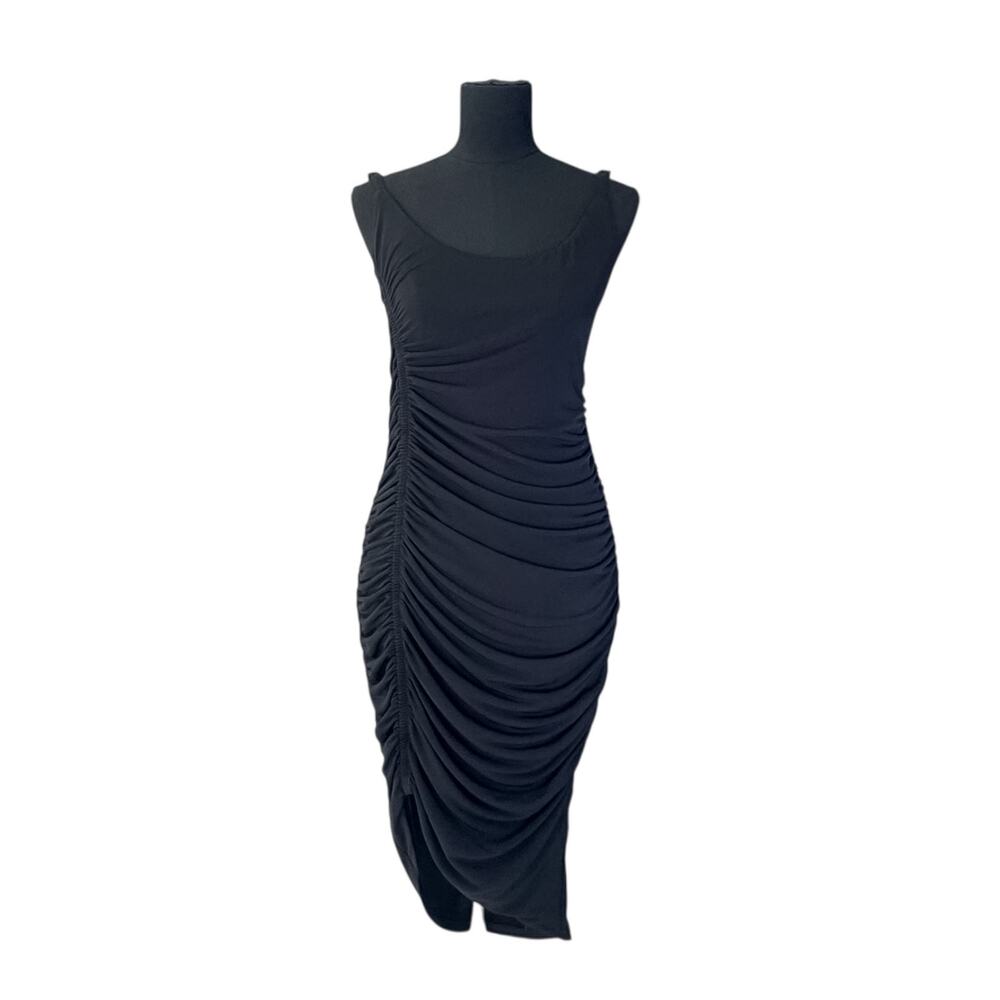 Torrid Black Ruched Bodycon Midi Dress Women’s Plus Size 1